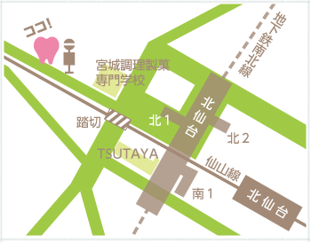 北仙台駅からの地図